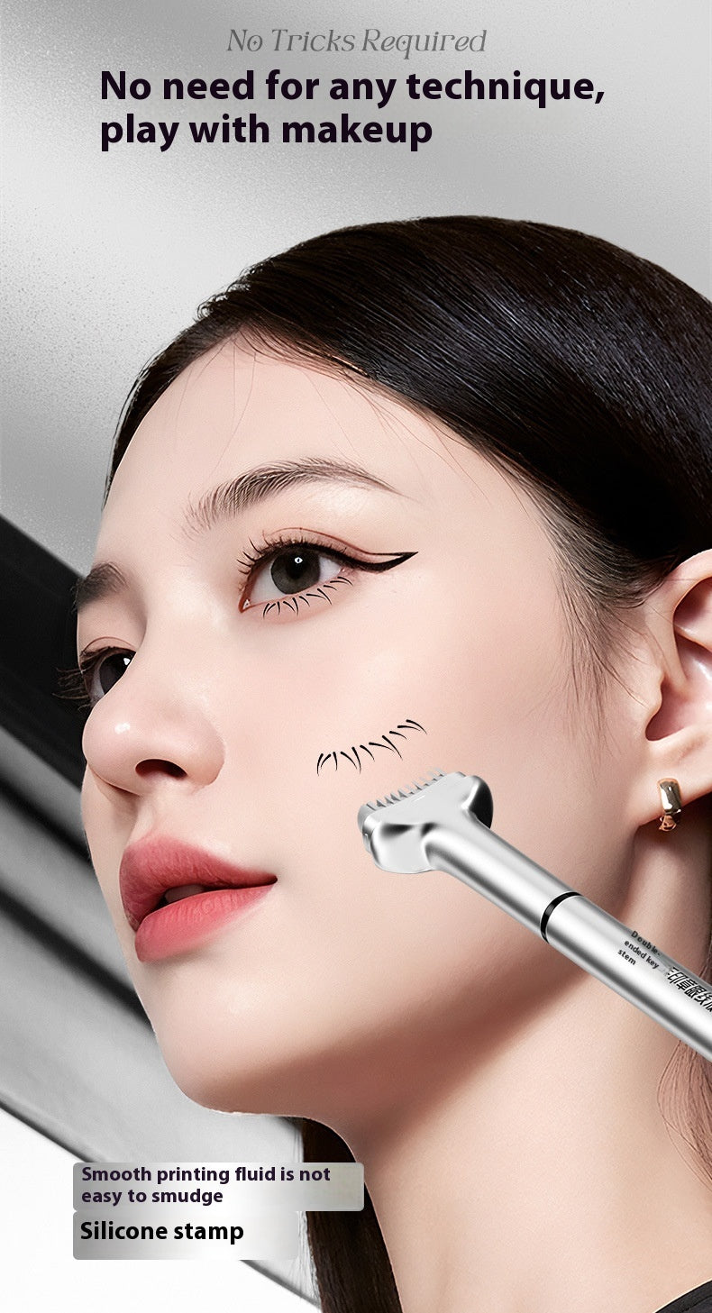 Double-headed Lower Eyelash Stamp Pen Waterproof Natural