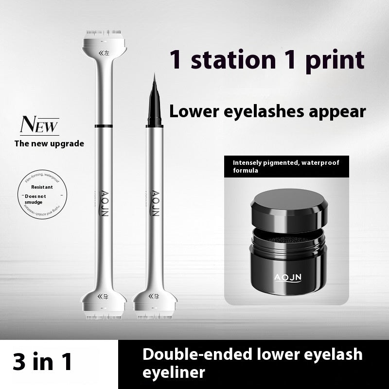 Double-headed Lower Eyelash Stamp Pen Waterproof Natural